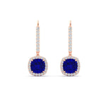 Load image into Gallery viewer, square-halo-2-ct-lever-back-sapphire-earring-in-rose-gold-FDEAR-11235CUGSABL-2.00CT-NL-RG.jpg