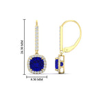Load image into Gallery viewer, square-halo-2-ct-lever-back-sapphire-earring-in-yellow-gold-FDEAR-11235CUGSABL-2.00CT-NL-YG.jpg
