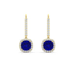 Load image into Gallery viewer, square-halo-2-ct-lever-back-sapphire-earring-in-yellow-gold-FDEAR-11235CUGSABL-2.00CT-NL-YG.jpg