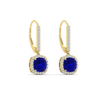 Load image into Gallery viewer, square-halo-2-ct-lever-back-sapphire-earring-in-yellow-gold-FDEAR-11235CUGSABL-2.00CT-NL-YG.jpg