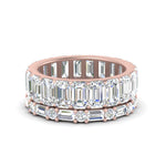 Load image into Gallery viewer, stack-diamond-ring-with-baguette-and-emerald-cut-in-rose-gold-FD8331B-NL-RG.jpg