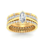 Load image into Gallery viewer, stackable-bands-with-marquise-solitaire-ring-in-FD10155-NL-YG