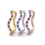 Load image into Gallery viewer, stacking-3-tone-wave-diamond-ring-with-purple-topaz-in-white-gold-FD124152GVTOANGLE3-NL-WG.jpg