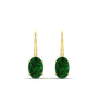 Load image into Gallery viewer, stud-3-carat-oval-emerald-lever-back-earrings-in-yellow-gold-FDEAR9225OVGEMGR-3.00CT-NL-YG