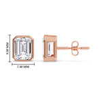 Load image into Gallery viewer, Stud Earring Emerald Diamond Bezel