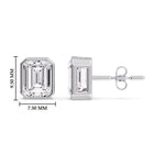 Load image into Gallery viewer, Stud Earring Emerald Diamond Bezel