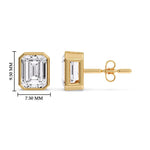 Load image into Gallery viewer, Stud Earring Emerald Diamond Bezel