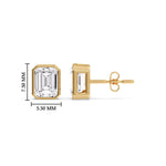 Load image into Gallery viewer, Stud Earring Emerald Diamond Bezel