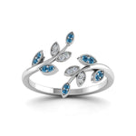 Load image into Gallery viewer, swirl-leaf-promise-diamond-ring-with-ice-blue-topaz-in-14K-white-gold-FD8342GICBLTO-NL-WG