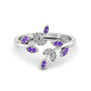 Load image into Gallery viewer, swirl-leaf-promise-diamond-ring-with-violac-topaz-in-14K-white-gold-FD8342GVITO-NL-WG