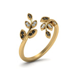Load image into Gallery viewer, swirl-leaf-promise-ring-with-black-diamond-in-14K-yellow-gold-FD8342GBLACK-NL-YG