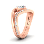 Load image into Gallery viewer, swirl-oval-east-west-diamond-wedding-ring-set-in-rose-gold-fd11522-nl-rg