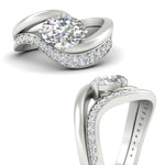 Load image into Gallery viewer, swirl-oval-east-west-diamond-wedding-ring-set-in-white-gold-fd11522-nl-wg