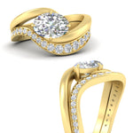 Load image into Gallery viewer, swirl-oval-east-west-diamond-wedding-ring-set-in-yellow-gold-fd11522-nl-yg