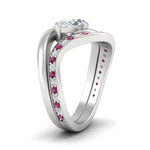 Load image into Gallery viewer, swirl-oval-east-west-pink-sapphire-wedding-ring-set-in-white-gold-fd11522gsadrpi-nl-wg