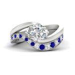 Load image into Gallery viewer, swirl-oval-east-west-sapphire-wedding-ring-set-in-white-gold-fd11522gsabl-nl-wg