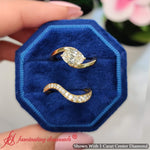 Load image into Gallery viewer, Swirl Oval East West Wedding Ring Set