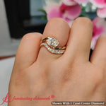 Load image into Gallery viewer, Swirl Oval East West Wedding Ring Set