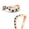 Load image into Gallery viewer, swirl-pave-emerald-wedding-band-in-rose-gold-fd11522bgemgrangle3-nl-rg