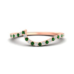 Load image into Gallery viewer, swirl-pave-emerald-wedding-band-in-rose-gold-fdens7806ovbgemgr-nl-rg.jpg?v=1759992381