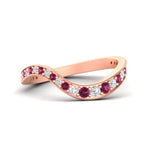 Load image into Gallery viewer, swirl-pave-pink-sapphire-wedding-band-in-rose-gold-fd11522bgsadrpi-nl-rg