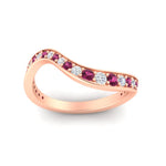 Load image into Gallery viewer, swirl-pave-pink-sapphire-wedding-band-in-rose-gold-fd11522bgsadrpiangle5-nl-rg