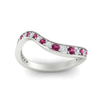 Load image into Gallery viewer, swirl-pave-pink-sapphire-wedding-band-in-white-gold-fd11522bgsadrpiangle5-nl-wg
