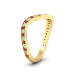 Load image into Gallery viewer, swirl-pave-pink-sapphire-wedding-band-in-yellow-gold-fd11522bgsadrpiangle2-nl-yg
