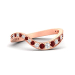 Load image into Gallery viewer, swirl-pave-ruby-wedding-band-in-rose-gold-fd11522bgrudr-nl-rg
