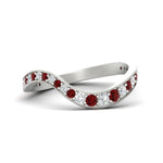 Load image into Gallery viewer, swirl-pave-ruby-wedding-band-in-white-gold-fd11522bgrudr-nl-wg