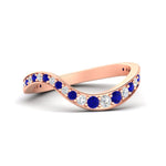 Load image into Gallery viewer, swirl-pave-sapphire-wedding-band-in-rose-gold-fd11522bgsabl-nl-rg