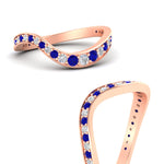 Load image into Gallery viewer, swirl-pave-sapphire-wedding-band-in-rose-gold-fd11522bgsablangle3-nl-rg