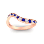 Load image into Gallery viewer, swirl-pave-sapphire-wedding-band-in-rose-gold-fd11522bgsablangle5-nl-rg