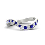 Load image into Gallery viewer, swirl-pave-sapphire-wedding-band-in-white-gold-fd11522bgsabl-nl-wg
