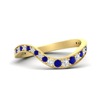 Load image into Gallery viewer, swirl-pave-sapphire-wedding-band-in-yellow-gold-fd11522bgsabl-nl-yg