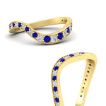 Load image into Gallery viewer, swirl-pave-sapphire-wedding-band-in-yellow-gold-fd11522bgsablangle3-nl-yg