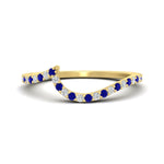 Load image into Gallery viewer, swirl-pave-sapphire-wedding-band-in-yellow-gold-fdens7806ovbgsabl-nl-yg.jpg?v=1759992381
