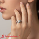 Load image into Gallery viewer, swirl-split-diamond-ring-for-women-white-gold-fdenr11561-model