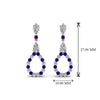 Load image into Gallery viewer, teardrop-diamond-earring-for-women-with-blue-sapphire-in-14K-rose-gold-FDEAR8106GSABLANGLE1-NL-RG