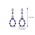 Load image into Gallery viewer, teardrop-diamond-earring-for-women-with-blue-sapphire-in-14K-white-gold-FDEAR8106GSABLANGLE1-NL-WG