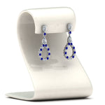 Load image into Gallery viewer, teardrop-diamond-earring-for-women-with-blue-sapphire-in-14K-white-gold-FDEAR8106GSABLANGLE1-NL-WG