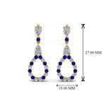 Load image into Gallery viewer, teardrop-diamond-earring-for-women-with-blue-sapphire-in-14K-yellow-gold-FDEAR8106GSABLANGLE1-NL-YG