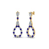 Load image into Gallery viewer, teardrop-diamond-earring-for-women-with-blue-sapphire-in-14K-yellow-gold-FDEAR8106GSABLANGLE1-NL-YG