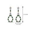 Load image into Gallery viewer, teardrop-diamond-earring-for-women-with-emerald-in-14K-rose-gold-FDEAR8106GEMGRANGLE1-NL-RG