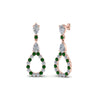 Load image into Gallery viewer, teardrop-diamond-earring-for-women-with-emerald-in-14K-rose-gold-FDEAR8106GEMGRANGLE1-NL-RG