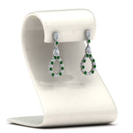 Load image into Gallery viewer, teardrop-diamond-earring-for-women-with-emerald-in-14K-white-gold-FDEAR8106GEMGRANGLE1-NL-WG