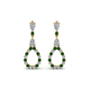 Load image into Gallery viewer, teardrop-diamond-earring-for-women-with-emerald-in-14K-yellow-gold-FDEAR8106GEMGRANGLE1-NL-YG