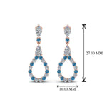 Load image into Gallery viewer, teardrop-diamond-earring-for-women-with-ice-blue-topaz-in-14K-rose-gold-FDEAR8106GICBLTOANGLE1-NL-RG
