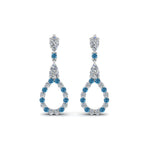 Load image into Gallery viewer, teardrop-diamond-earring-for-women-with-ice-blue-topaz-in-14K-white-gold-FDEAR8106GICBLTOANGLE1-NL-WG