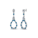 Load image into Gallery viewer, teardrop-diamond-earring-for-women-with-ice-blue-topaz-in-14K-white-gold-FDEAR8106GICBLTOANGLE1-NL-WG